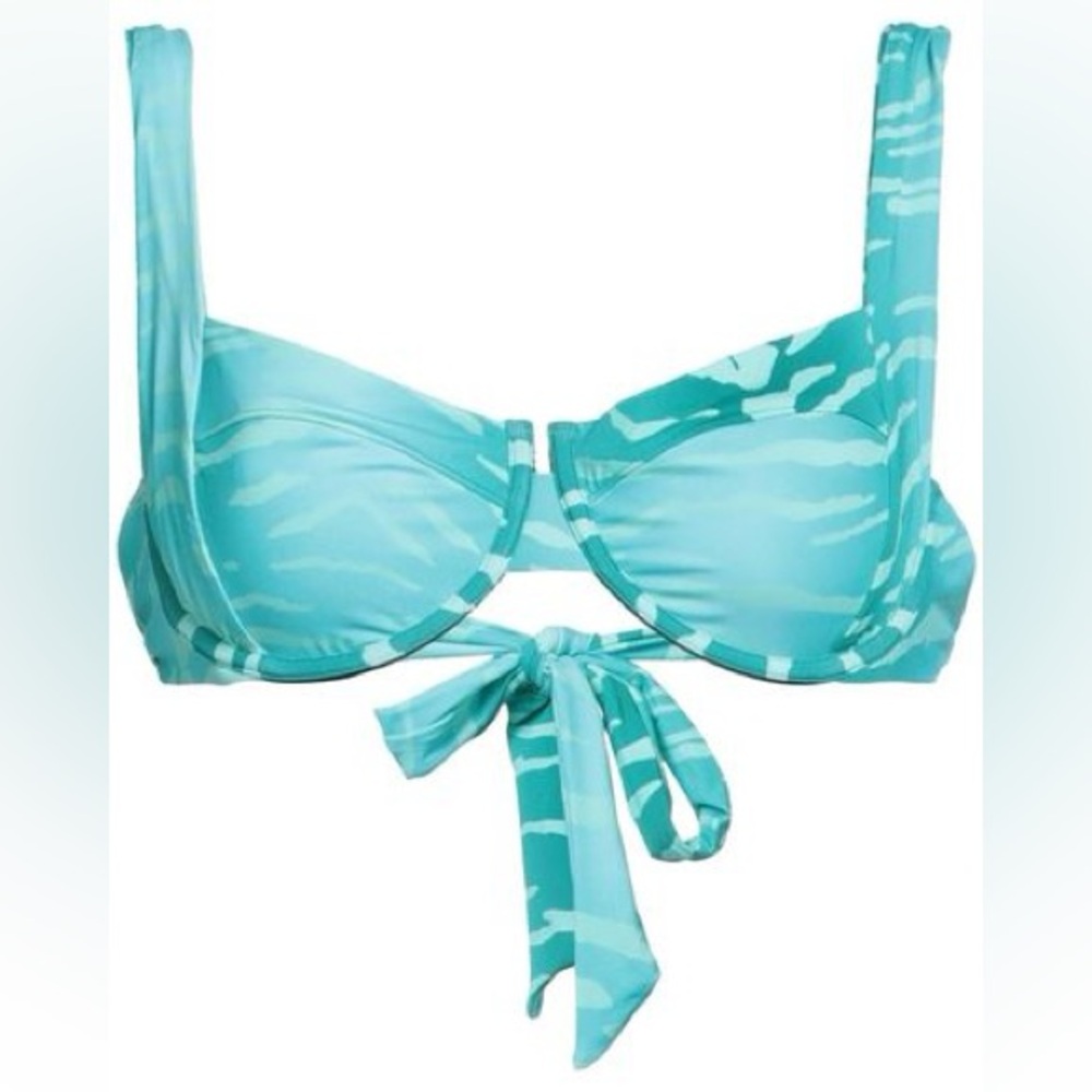 Beach Bunny Turquoise Bikini Bralette Top Tie Back XS NEW NWT